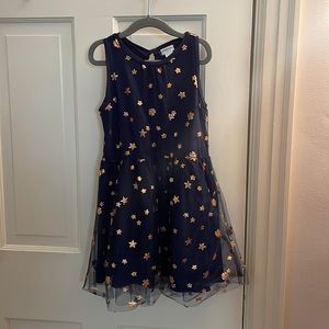 Crew Cuts Navy and Gold Star Dress, size 5 (pre-owned)